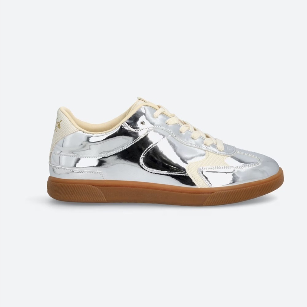 Blowfish Malibu Silver and Cream Sneakers, Size 7.5 - Picture 3 of 5